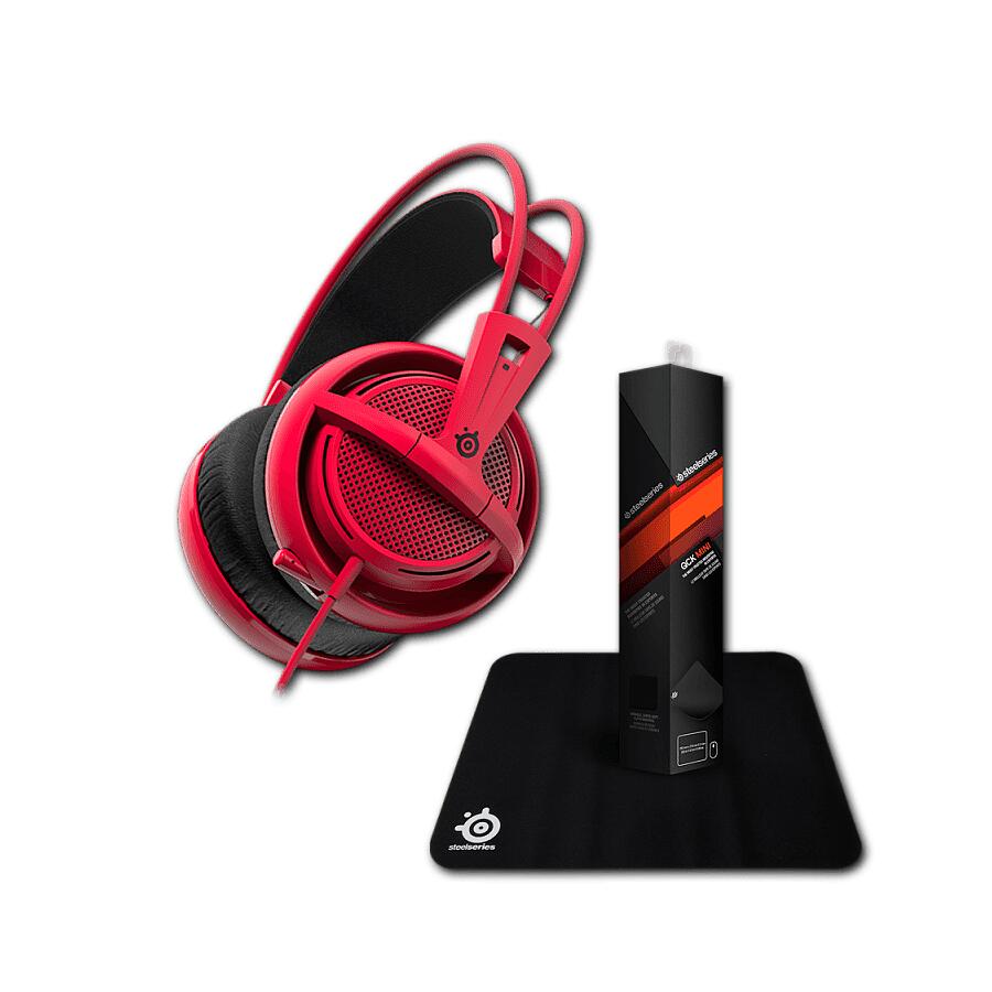 SteelSeries Siberia 200 Forged Red + Steelseries Qck Mini - фото 2