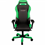 Игровое кресло DXRacer Iron OH/IS11/NE, искусственная кожа, черный, зеленый