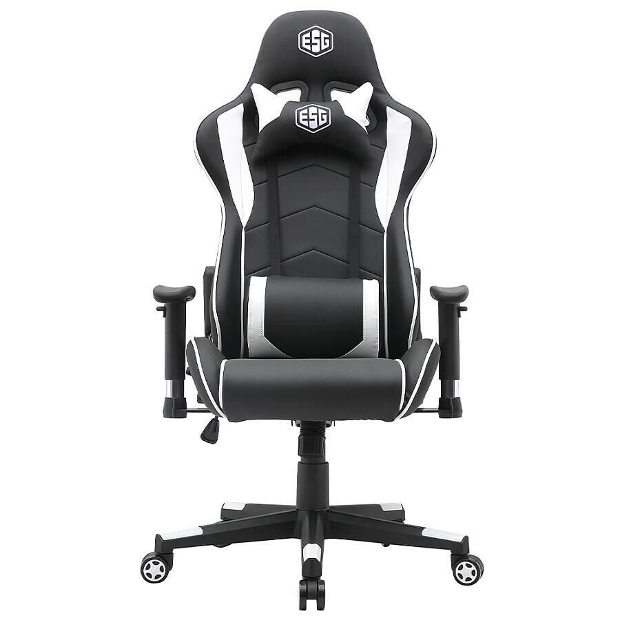 Игровое кресло E-Sport Gear ESG-202 Black/White, искусственная кожа, черный/белый - фото 1