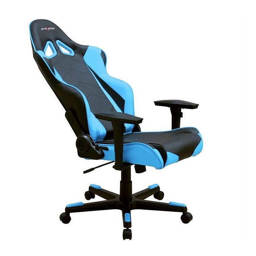 Игровое кресло DXRacer Racing OH/RF0/NB, черный/синий, Экокожа - фото 2