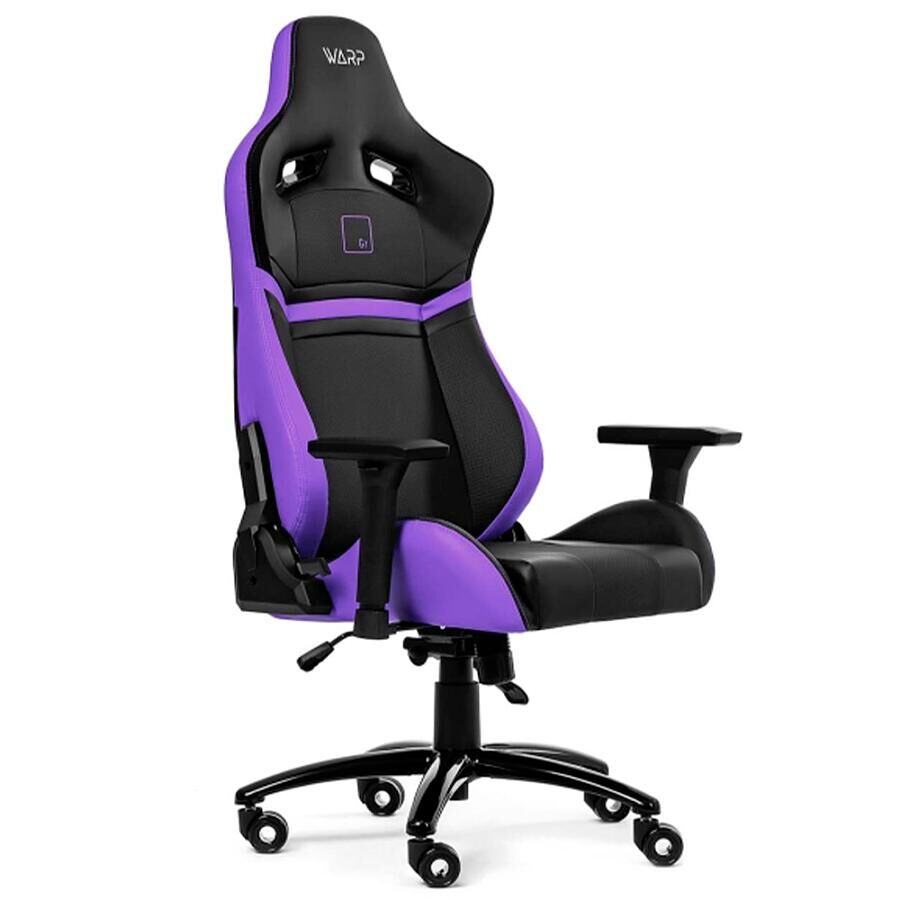 Игровое кресло WARP GR Black/Purple, искусственная кожа, черный/фиолетовый - фото 1