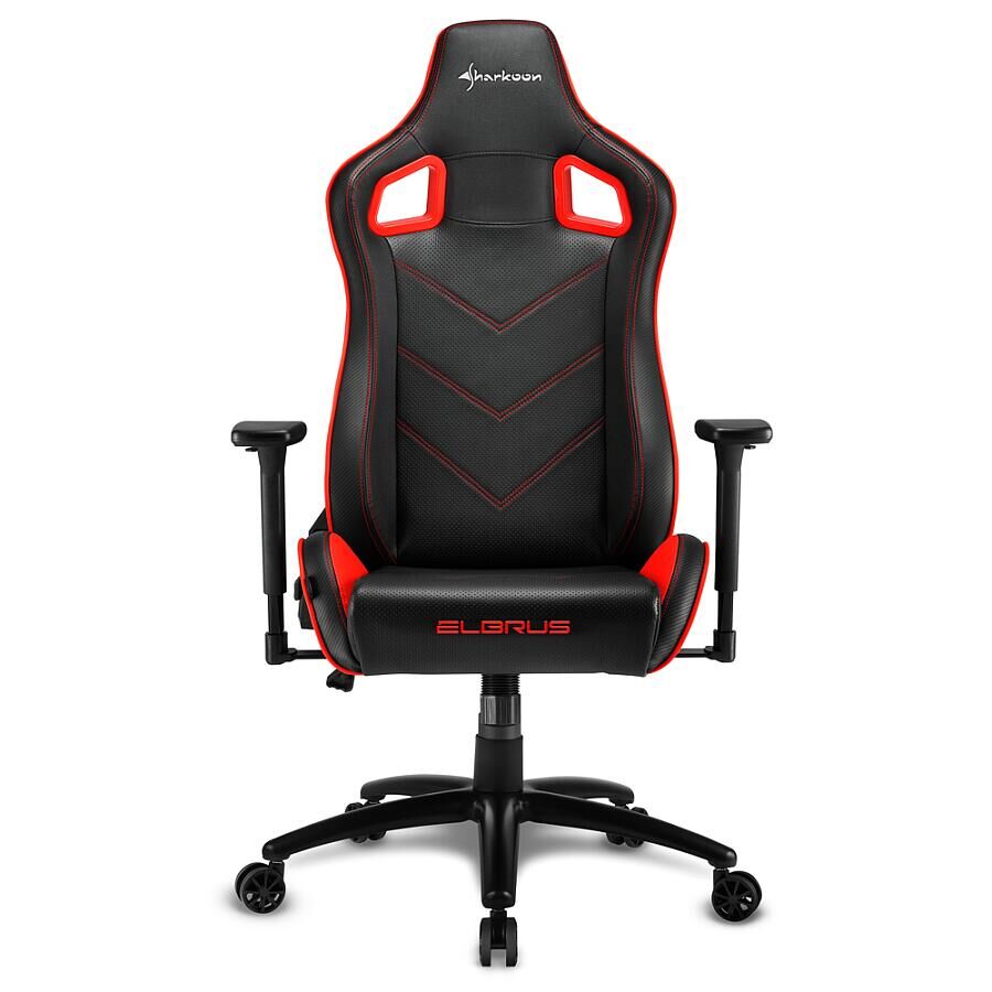 Игровое кресло Sharkoon ELBRUS 2 Red, искусственная кожа, черный/красный - фото 2