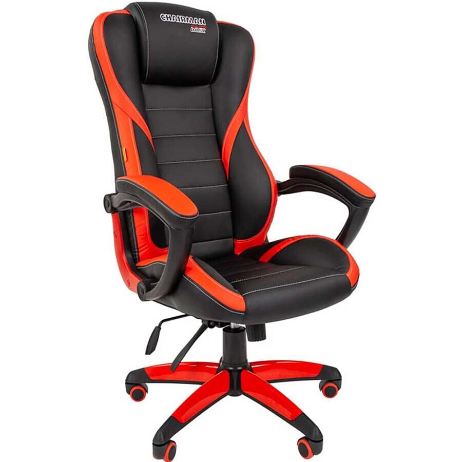 Игровое кресло Chairman Game 22 Black/Red, искусственная кожа, черный/красный - фото 2