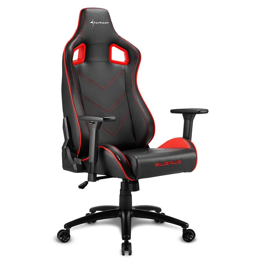 Игровое кресло Sharkoon ELBRUS 2 Red, искусственная кожа, черный/красный - фото 3
