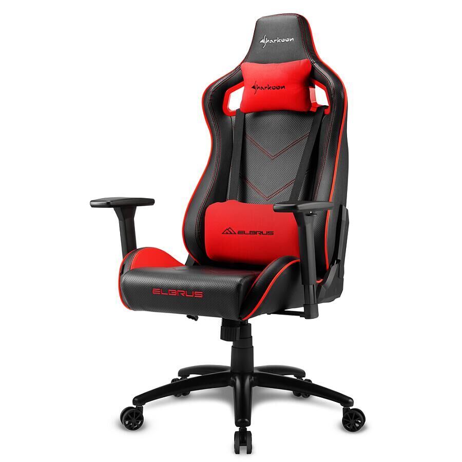 Игровое кресло Sharkoon ELBRUS 2 Red, искусственная кожа, черный/красный - фото 1