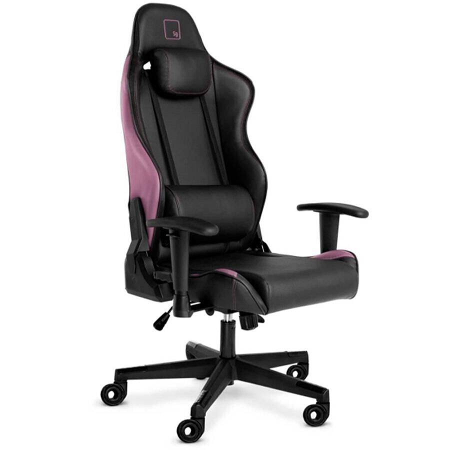 Игровое кресло WARP SG Black/Pink, искусственная кожа, черный/фиолетовый - фото 1