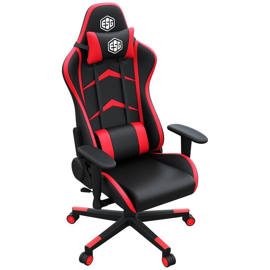 Игровое кресло E-Sport Gear ESG-204 Black/Red, искусственная кожа, черный/красный - фото 2