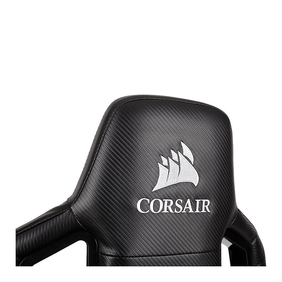 Игровое кресло Corsair T1 Race White, искусственная кожа, черный/белый - фото 10