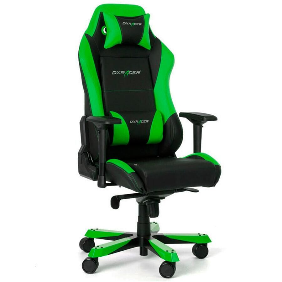Игровое кресло DXRacer Iron OH/IS11/NE, искусственная кожа, черный, зеленый - фото 3