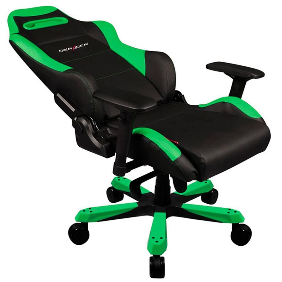 Игровое кресло DXRacer Iron OH/IS11/NE, искусственная кожа, черный, зеленый - фото 2