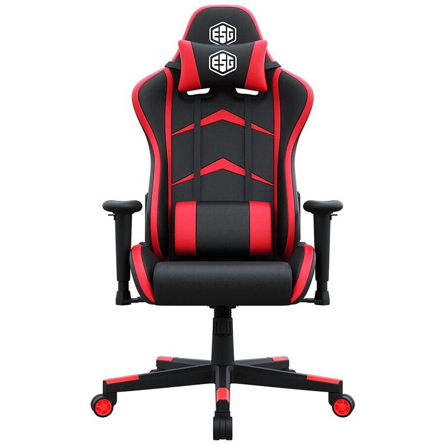 Игровое кресло E-Sport Gear ESG-204 Black/Red, искусственная кожа, черный/красный - фото 1
