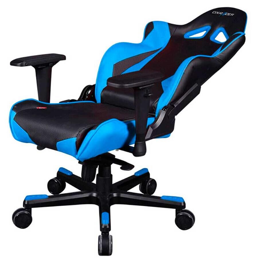 Игровое кресло DXRacer Racing OH/RJ001/NB, черный/синий, Экокожа - фото 4