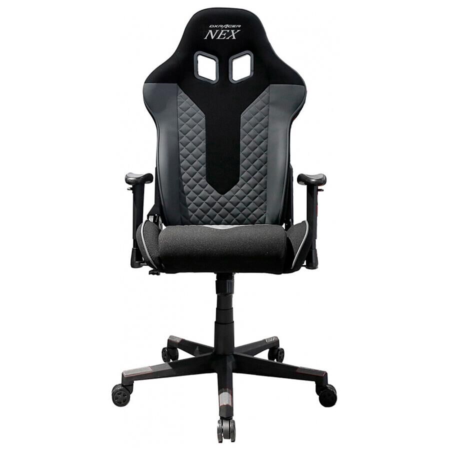 Игровое кресло DXRacer NEX EC/OK01/NG, черный/серый, ткань/экокожа - фото 2