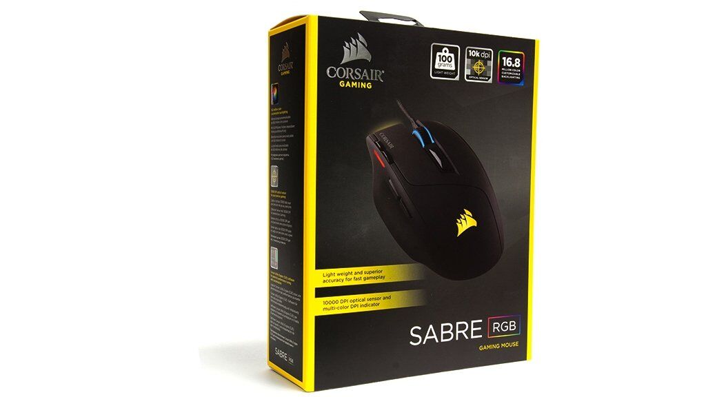 Упаковка и комплект поставки Corsair Sabre RGB