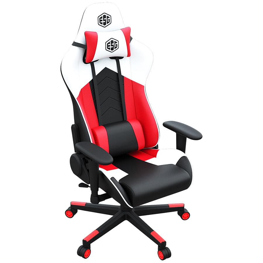 Игровое кресло E-Sport Gear ESG-203 Black/White/Red, искусственная кожа, черный/красный - фото 2