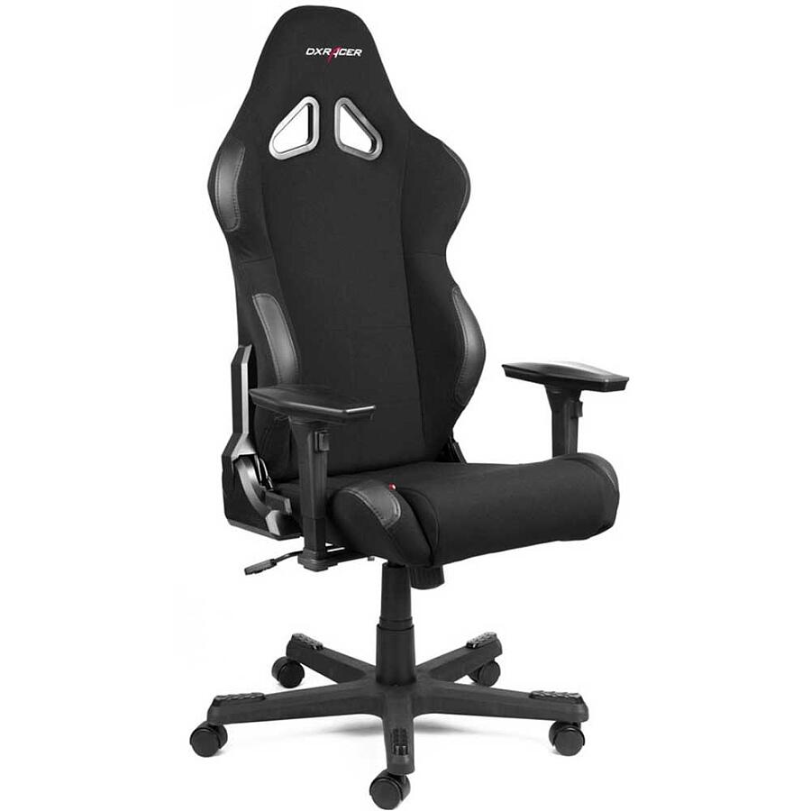 Игровое кресло DXRacer Racing OH/RW01/N, черный, ткань/экокожа - фото 4