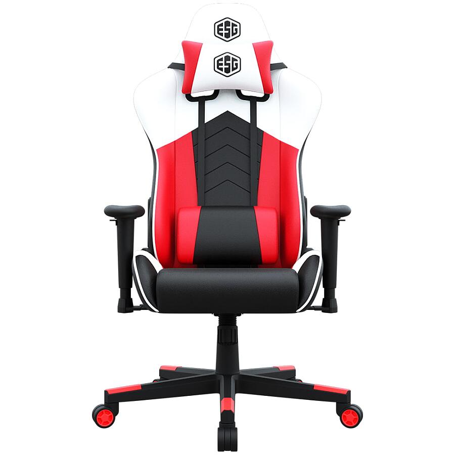 Игровое кресло E-Sport Gear ESG-203 Black/White/Red, искусственная кожа, черный/красный - фото 1