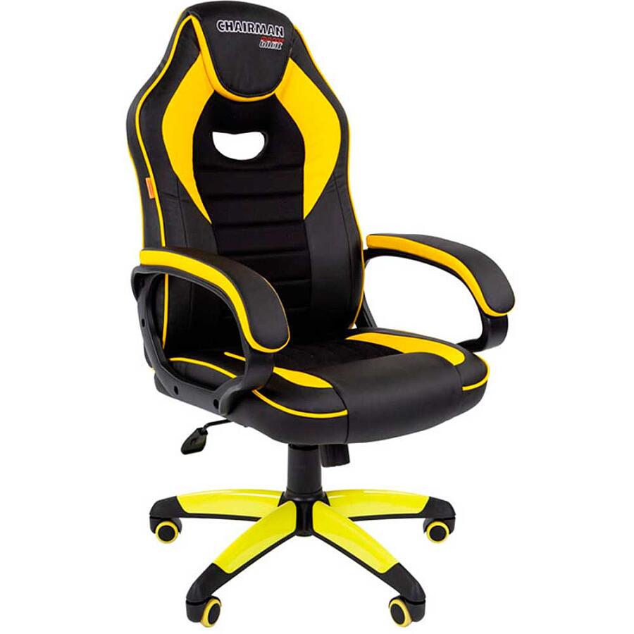Игровое кресло Chairman Game 16 Black/Yellow, искусственная кожа, черный/желтый - фото 2