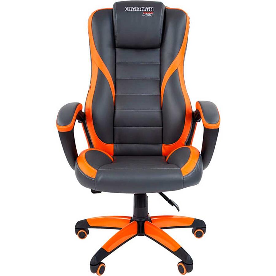 Игровое кресло Chairman Game 22 Grey/Orange, искусственная кожа, серый/оранжевый - фото 1