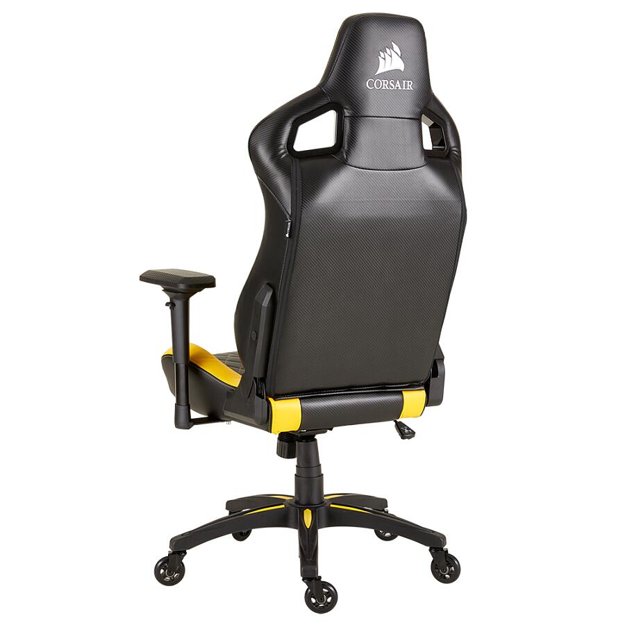 Игровое кресло Corsair T1 Race 2018 Yellow, искусственная кожа, черный/желтый - фото 5