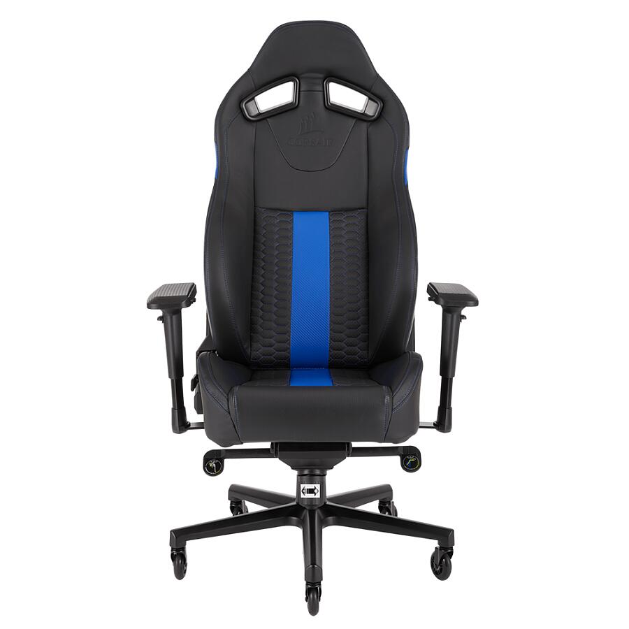 Игровое кресло Corsair T2 Road Warrior Blue, искусственная кожа, черный/синий - фото 2