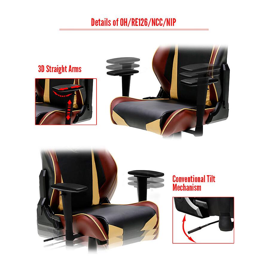 Игровое кресло DXRacer Special Edition OH/RE126/NCC/NIP, черный/коричневый, искусственная кожа - фото 5