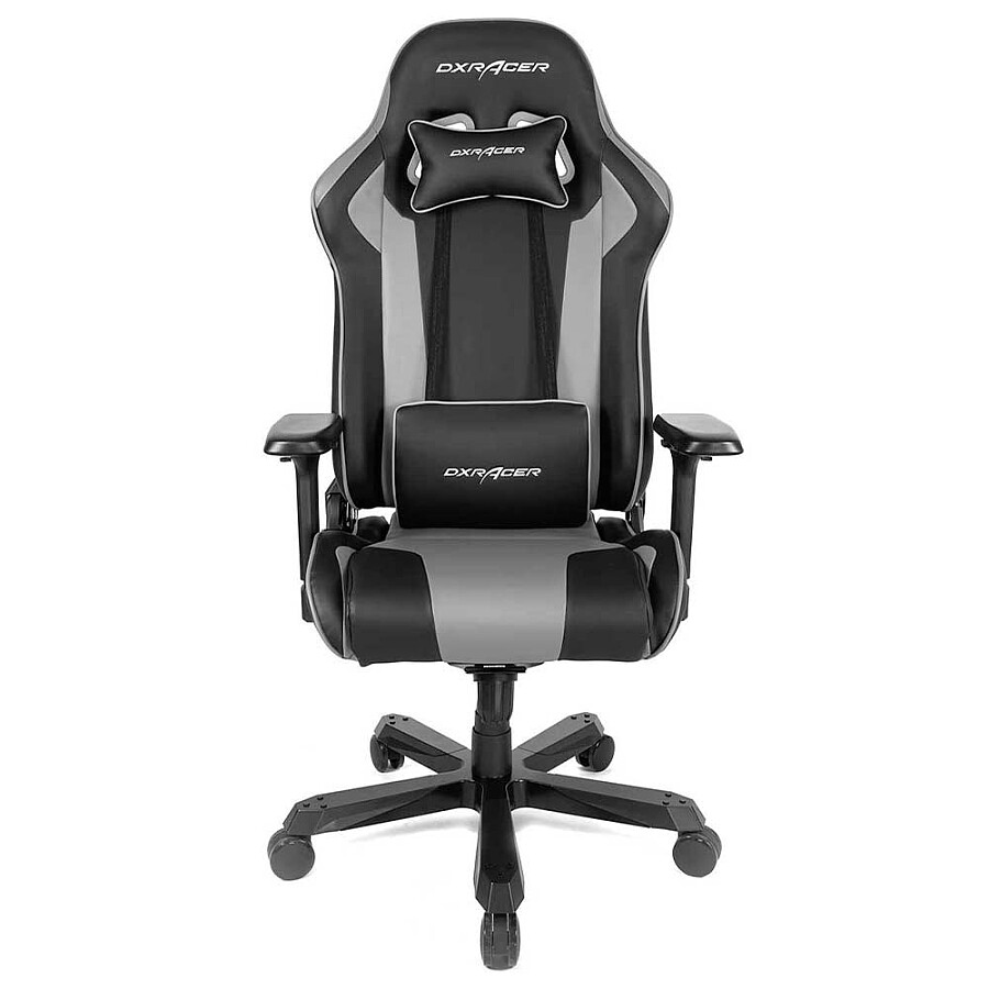 Игровое кресло DXRacer King OH/KS99/NG, черный/серый, Экокожа - фото 2