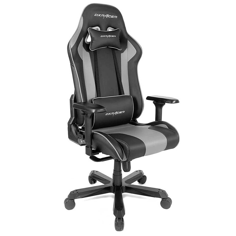Игровое кресло DXRacer King OH/KS99/NG, черный/серый, Экокожа - фото 3