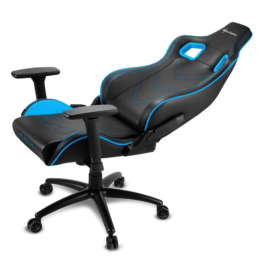 Игровое кресло Sharkoon ELBRUS 2 Blue, искусственная кожа, черный/синий - фото 5
