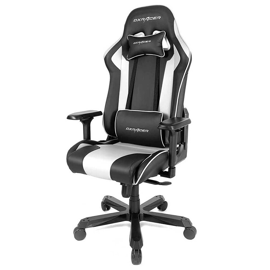 Игровое кресло DXRacer King OH/KS99/NW, черный/белый, искусственная кожа - фото 1