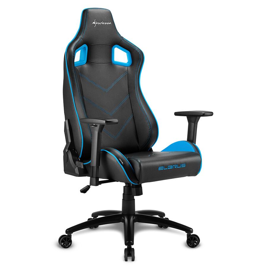 Игровое кресло Sharkoon ELBRUS 2 Blue, искусственная кожа, черный/синий - фото 3