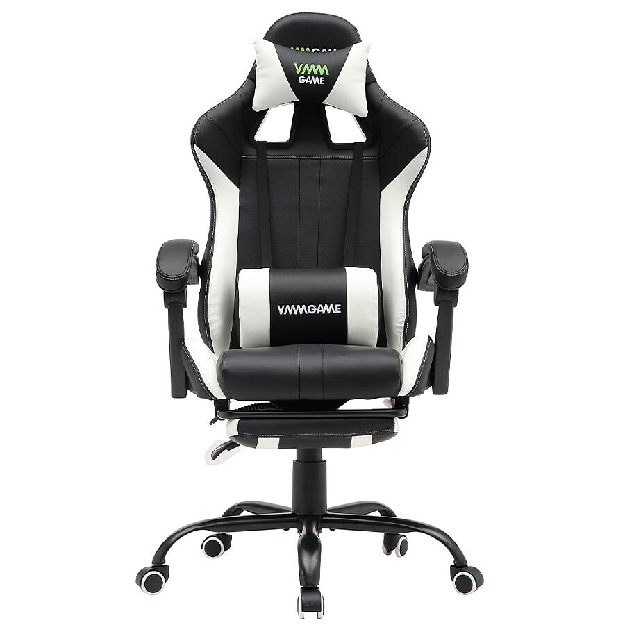 Игровое кресло VMMGame Throne White, искусственная кожа, черный/белый - фото 2