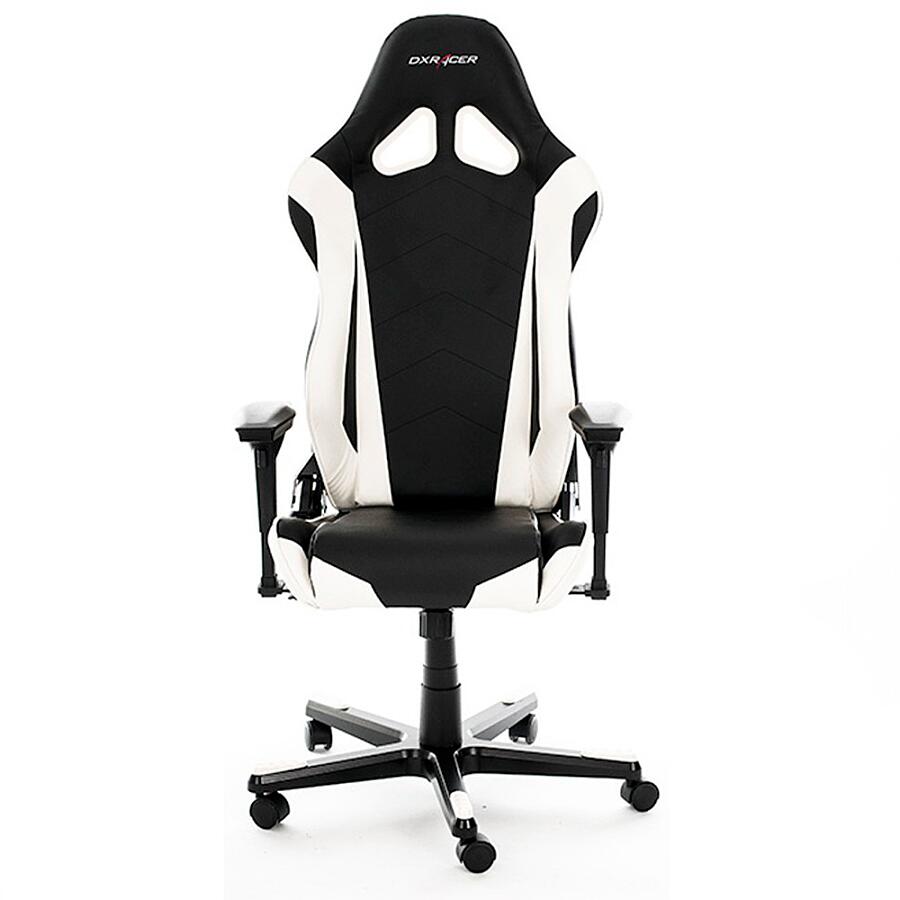 Игровое кресло DXRacer Racing OH/RE0/NW, черный/белый, искусственная кожа - фото 2