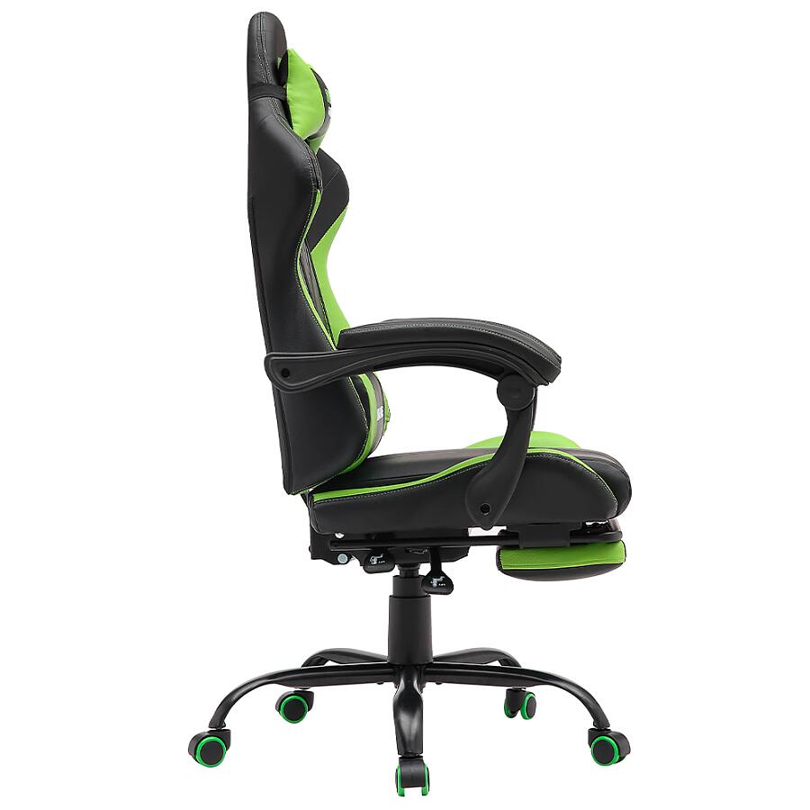 Игровое кресло VMMGame Throne Green, искусственная кожа, черный/зеленый - фото 3