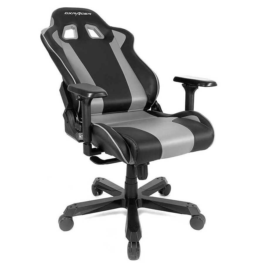Игровое кресло DXRacer King OH/KS99/NG, черный/серый, Экокожа - фото 5