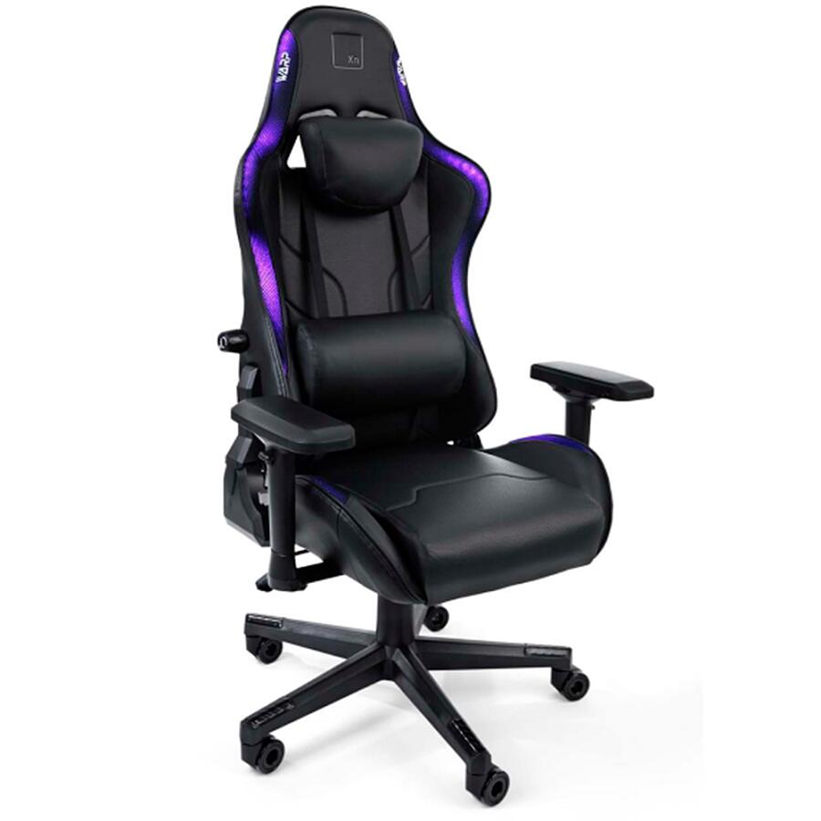 Игровое кресло WARP XN MAX Black, искусственная кожа, черный/фиолетовый - фото 1