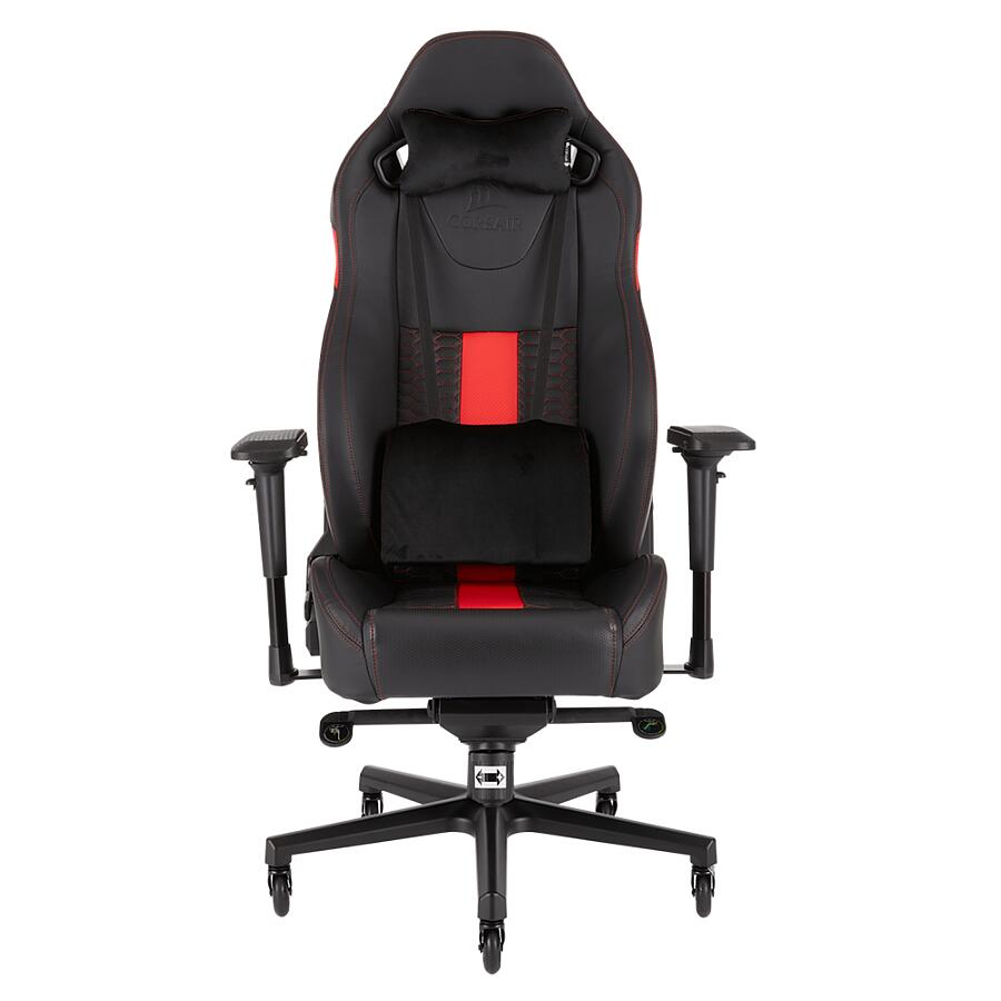 Игровое кресло Corsair T2 Road Warrior Red, искусственная кожа, черный/красный - фото 1