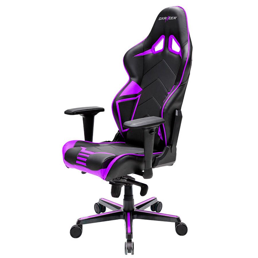 Игровое кресло DXRacer Racing OH/RV131/NV, черный/фиолетовый, экокожа - фото 3