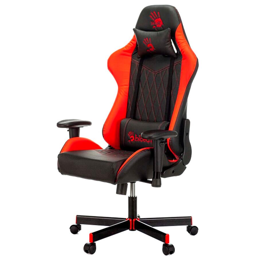 Игровое кресло A4Tech Bloody GC-870, искусственная кожа, черный/красный - фото 3
