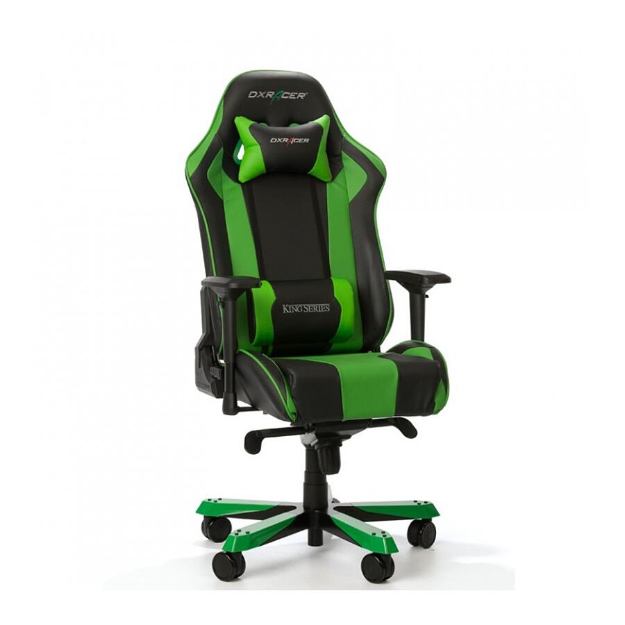Игровое кресло DXRacer King OH/KS06/NE, черный/зеленый, искусственная кожа - фото 3