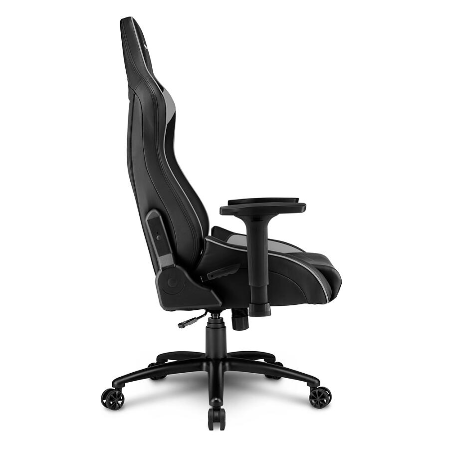 Игровое кресло Sharkoon ELBRUS 3 Grey, искусственная кожа, черный/серый - фото 4