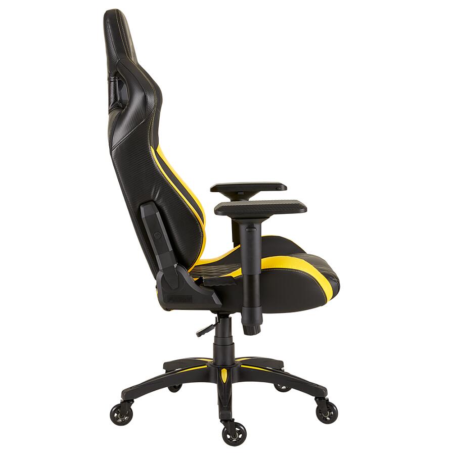 Игровое кресло Corsair T1 Race 2018 Yellow, искусственная кожа, черный/желтый - фото 6
