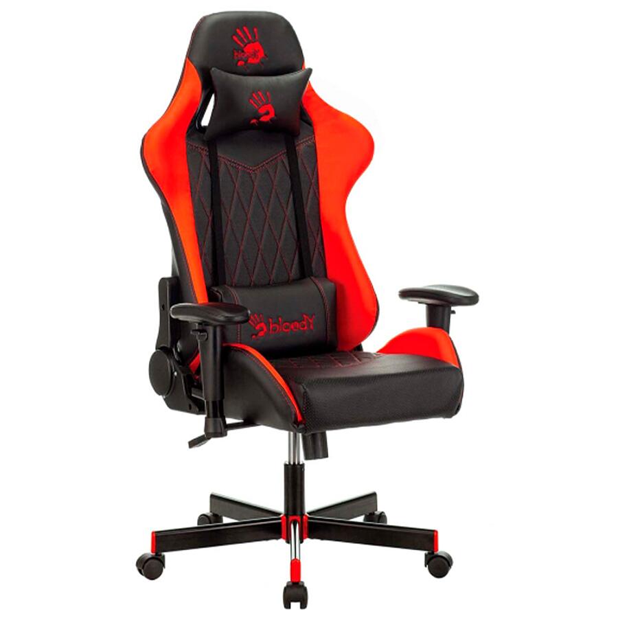 Игровое кресло A4Tech Bloody GC-870, искусственная кожа, черный/красный - фото 1