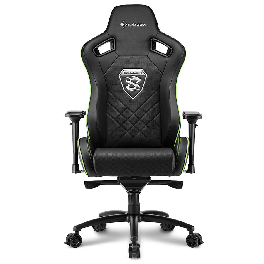 Игровое кресло Sharkoon Shark SKILLER SGS4 Green, искусственная кожа, черный/зеленый - фото 2