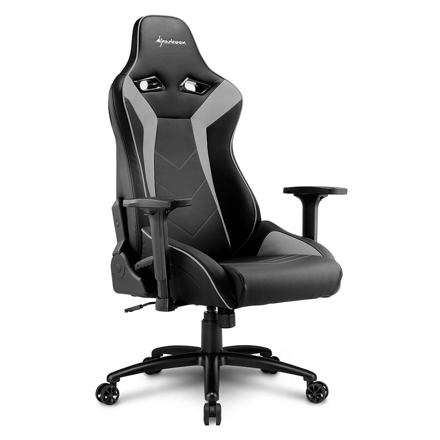 Игровое кресло Sharkoon ELBRUS 3 Grey, искусственная кожа, черный/серый - фото 3