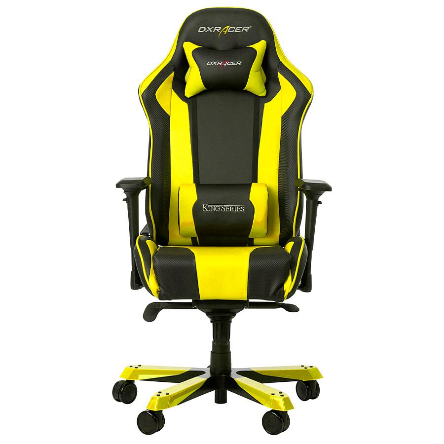 Игровое кресло DXRacer King OH/KS06/NY, черный/желтый, искусственная кожа - фото 6