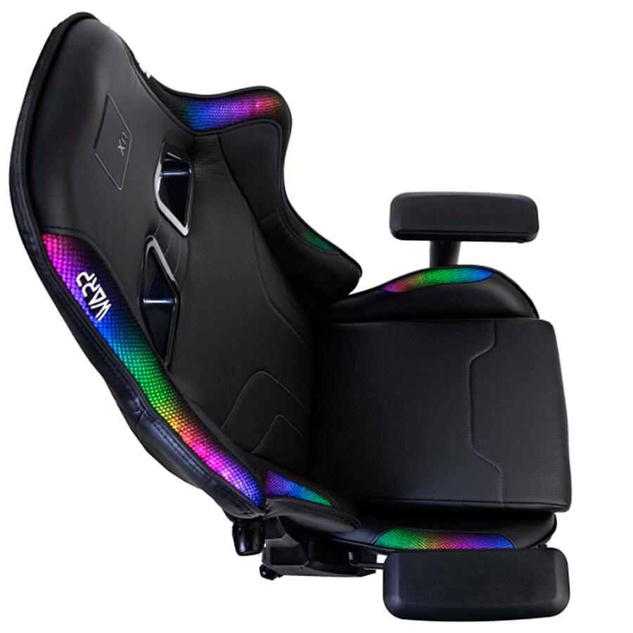Игровое кресло WARP XN MAX Black, искусственная кожа, черный/фиолетовый - фото 3