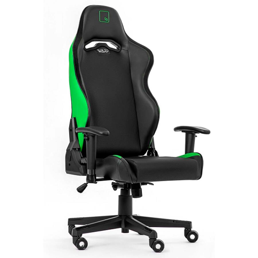 Игровое кресло WARP SG Black/Green, искусственная кожа, черный/зеленый - фото 3