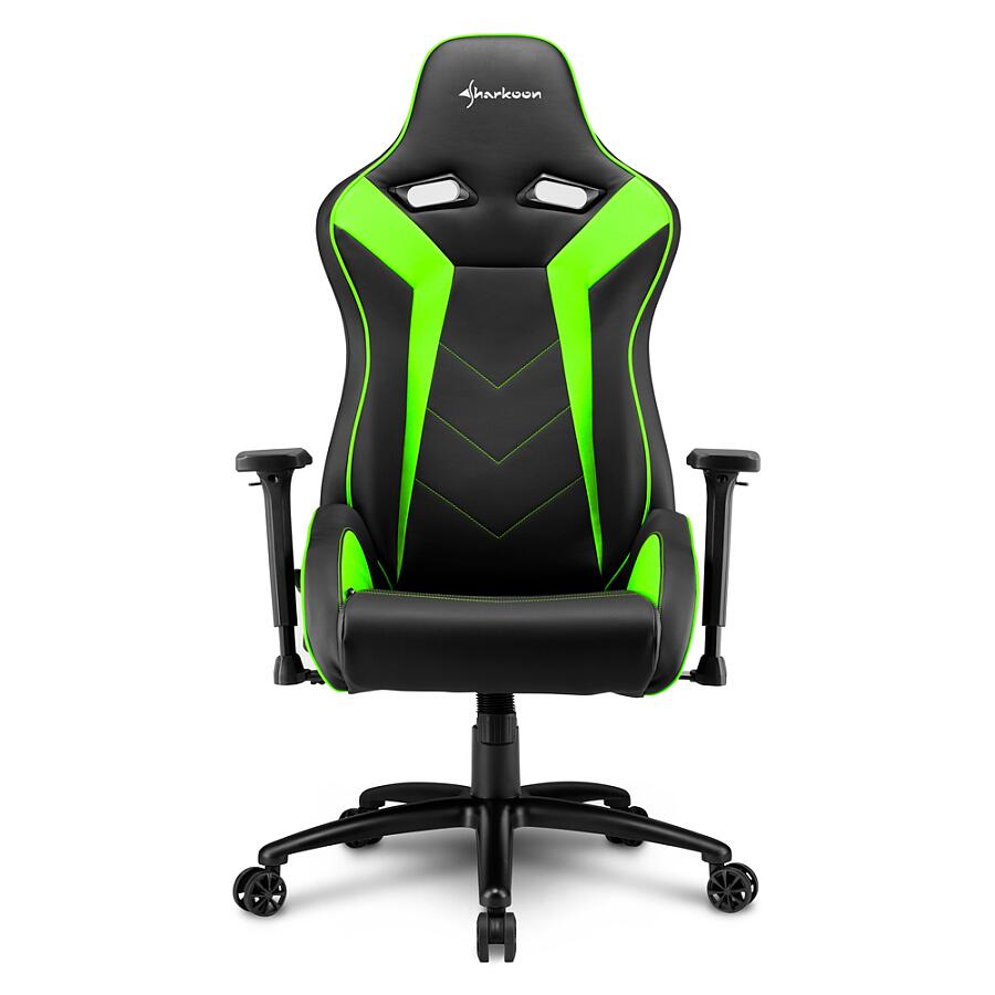 Игровое кресло Sharkoon ELBRUS 3 Green, искусственная кожа, черный/зеленый - фото 2