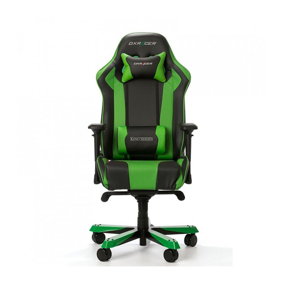 Игровое кресло DXRacer King OH/KS06/NE, черный/зеленый, искусственная кожа - фото 2